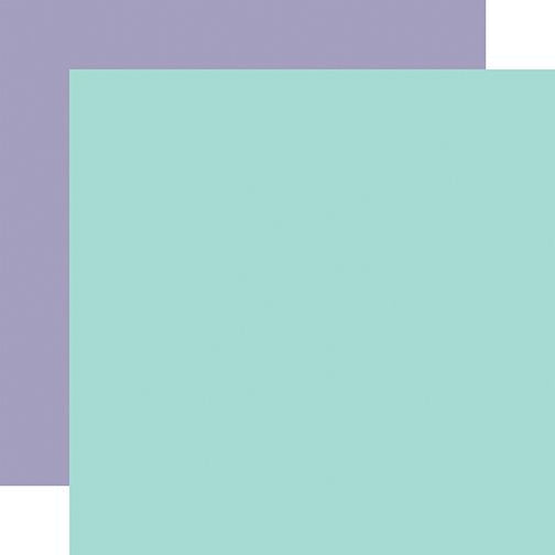 Echo Park All About a Girl Blue / Purple -Coordinating Solid DS Paper (1 Sheet)