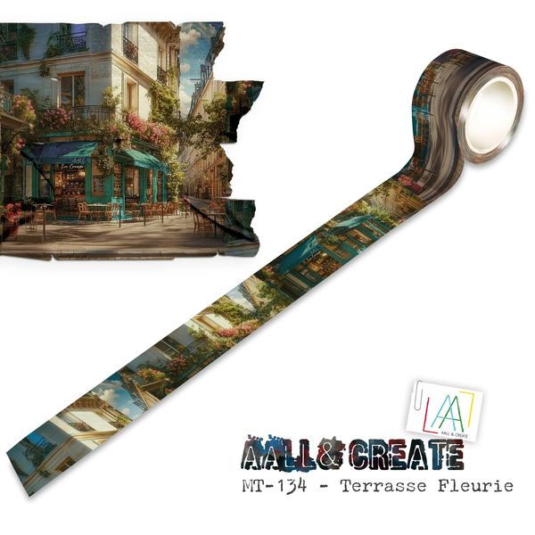 AALL and Create - Washi Tape 25mm x 10m - Terrasse Fleurie (Layer-It-Up!)