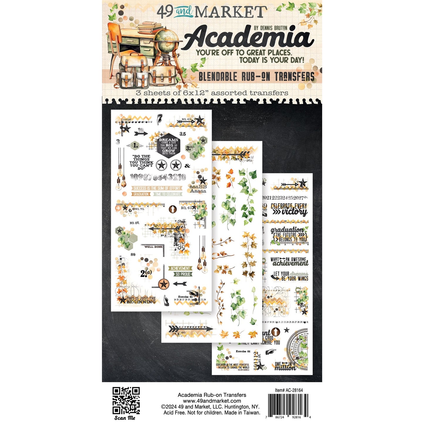 Academia Rub-On Transfer Set-Academia
