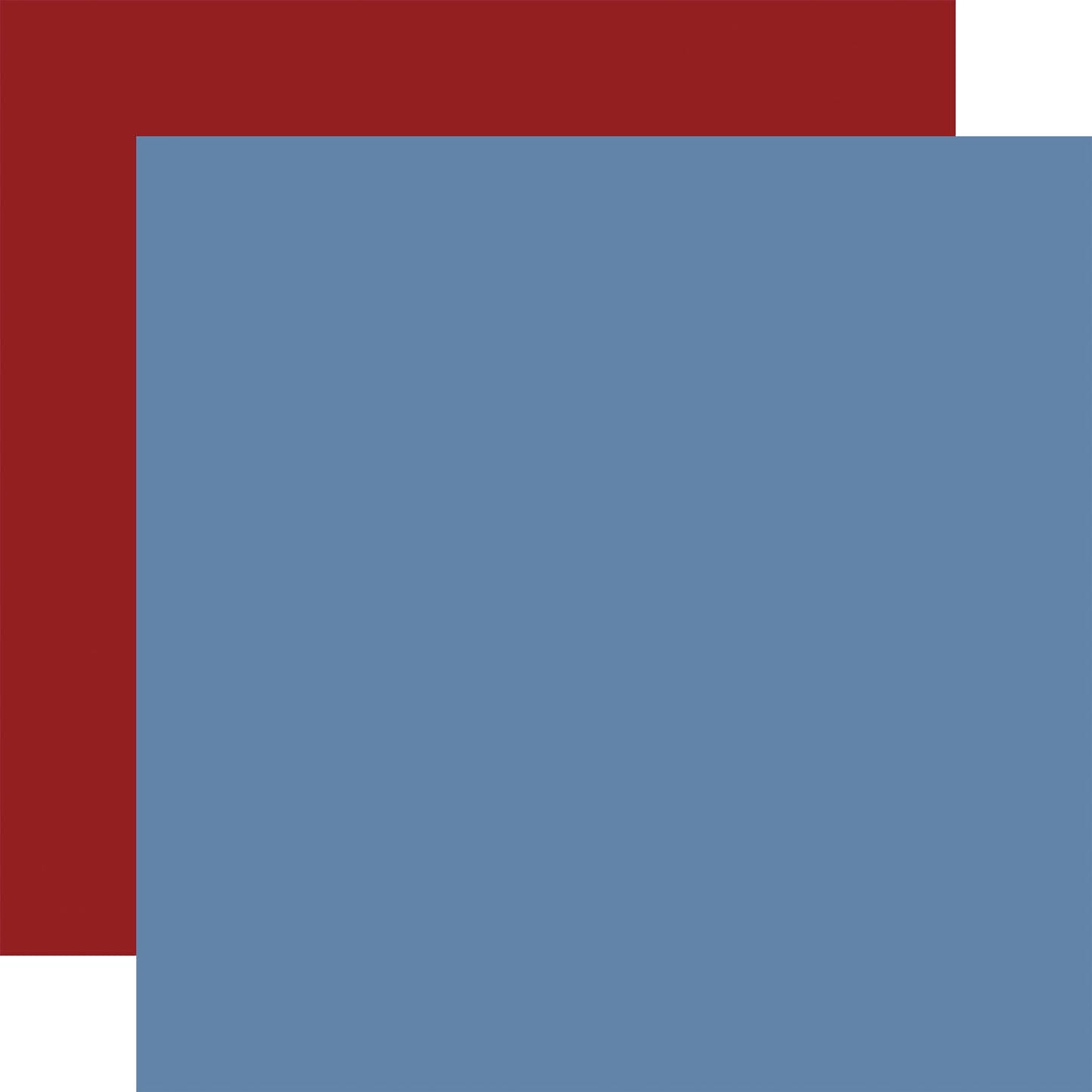 Echo Park All American: Blue / Dk. Red 12x12 Coordinating Solid DS Paper (1 sheet)