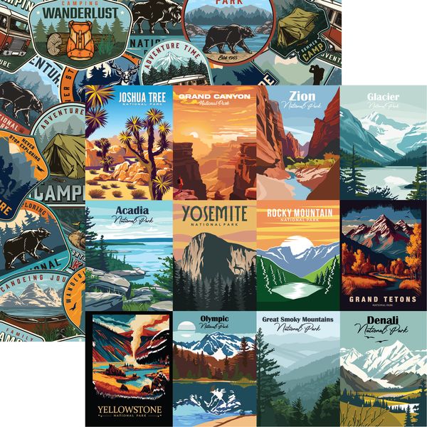 Reminisce Around the World: National Park Trailblazer DS Paper (1 Sheet)