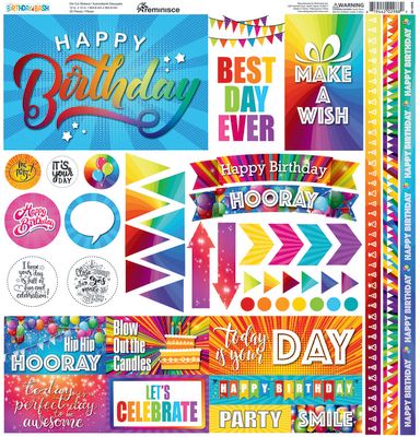 Reminisce Birthday Bash 12x12 Elements Stickers