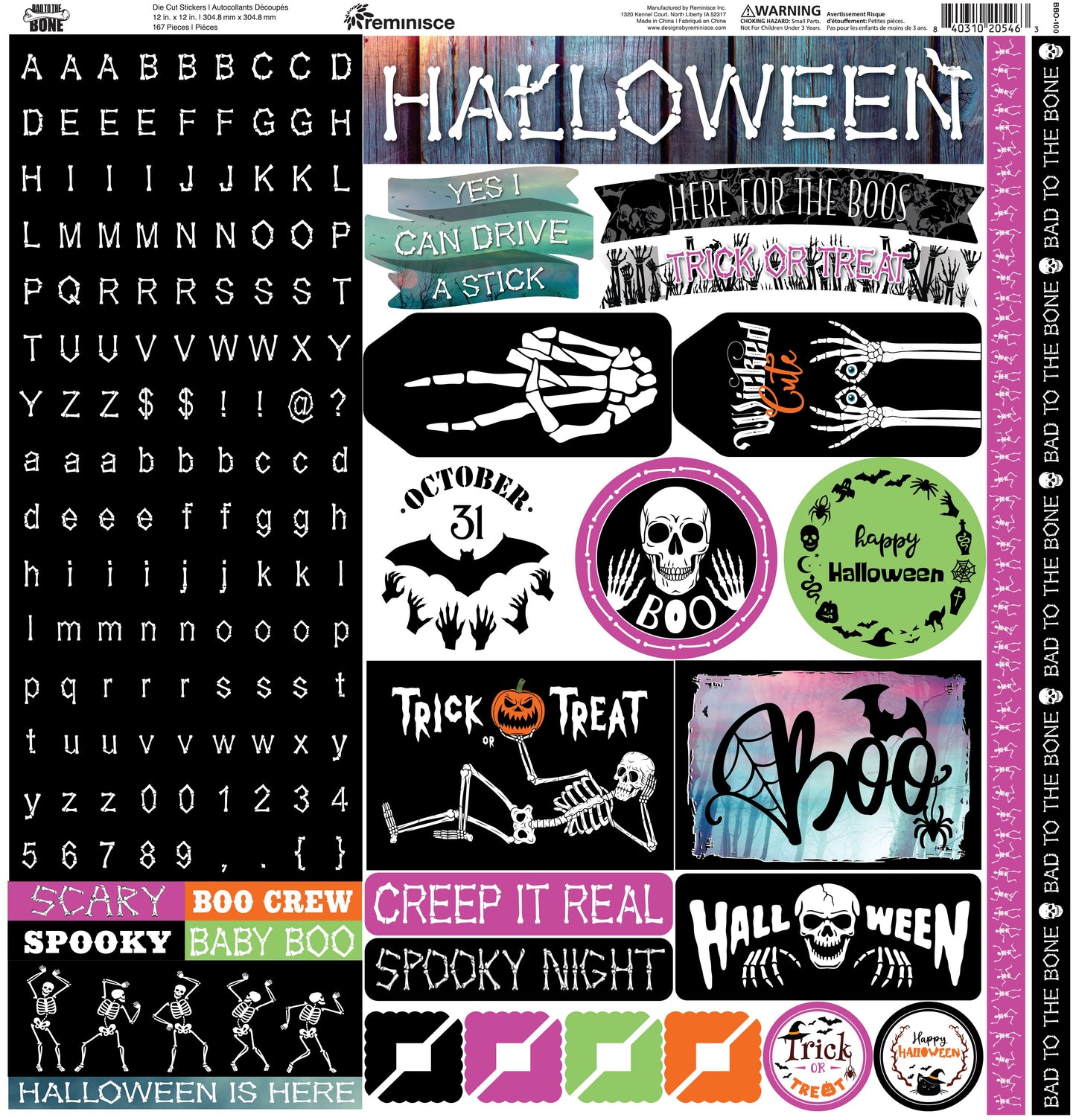 Reminisce Bad to the Bone 12x12 Sticker