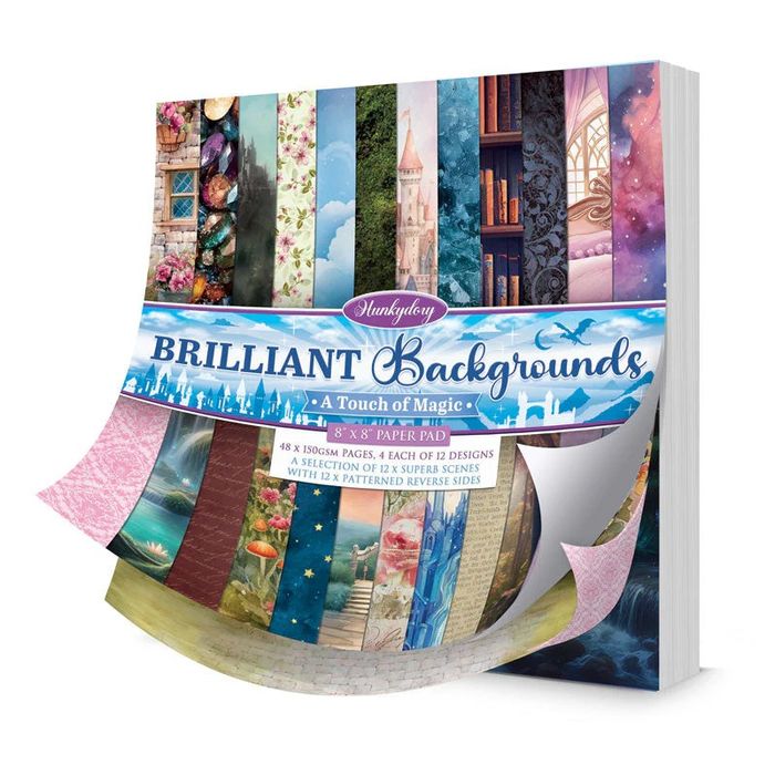 Hunkydory Crafts Brilliant Backgrounds - A Touch of Magic - 8"x8" Paper Pad