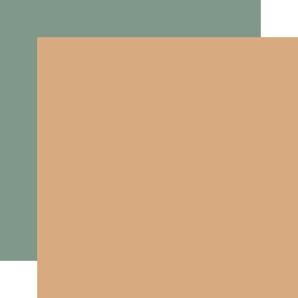 Echo Park Baking Christmas Cheer: Tan / Green 12x12 DS Coordinating Solid Paper (1 Sheet)