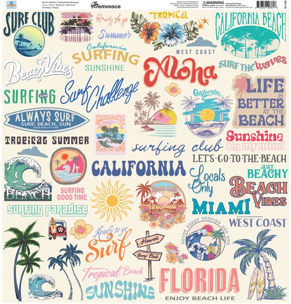 Reminisce Beach Life 12x12 sticker