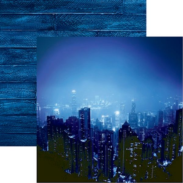 Reminisce Blue World: Steel Blue Paper DS Paper (1 Sheet)