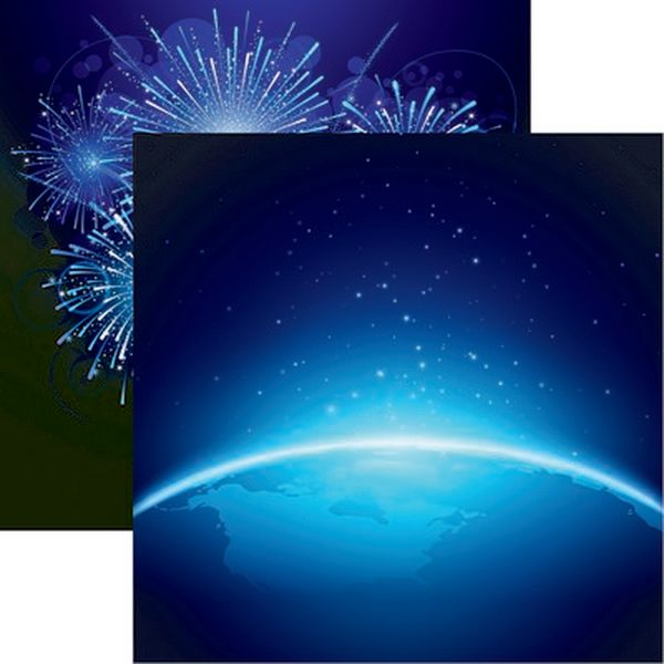 Reminisce Blue World: Cerulean Blue Paper DS Paper (1 Sheet)