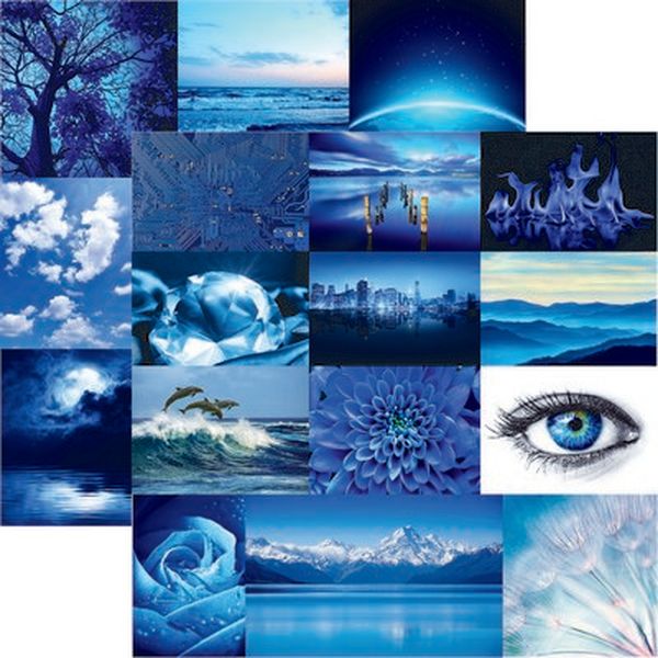 Reminisce Blue World: Shades of Blue Pape DS Paper (1 Sheet)