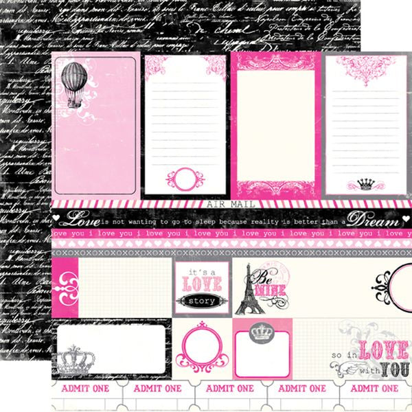 Echo Park Be Mine Journal Cards DS Paper (1 Sheet)