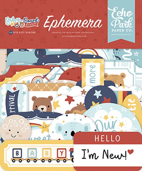 Echo Park Paper Baby On Board - Girl 6x13 Chipboard Word & Phrases - CHECK