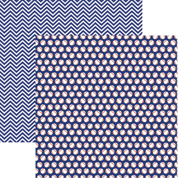 Reminisce Baseball: Baseball Blue Paper DS Paper (1 Sheet)