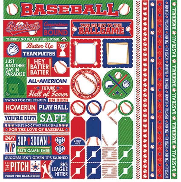 Reminisce Baseball: Baseball 12x12 Multi Stickers