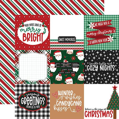 Echo Park Baking Spirits Bright: 4x4 Journaling Cards 12x12 DS Patterned Paper (1 Sheet)