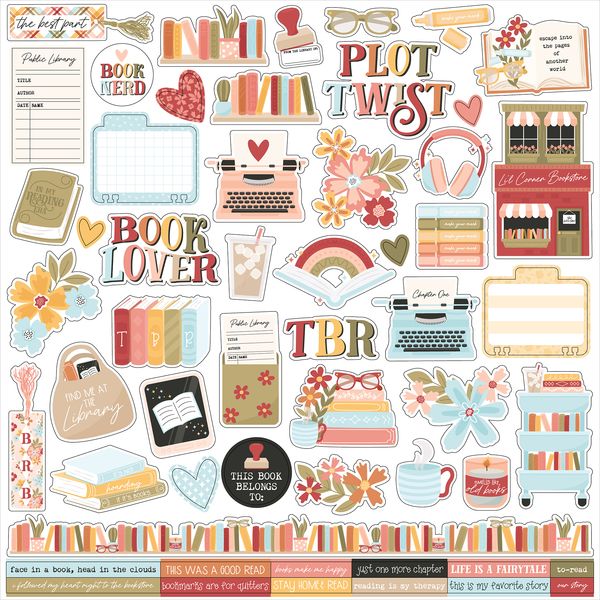 Echo Park Bookish: Bookish Element Sticker DS Paper