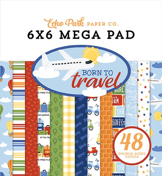 Echo Park Born To Travel Cardmakers 6X6 Mega Pad