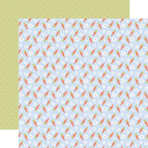 Echo Park Bunnies And Baskets Flowers And Carrots 12x12 DS Patterned Paper (1 Sheet)