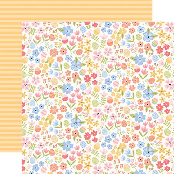 Echo Park Bunnies And Baskets: Hoppy Floral 12x12 DS Patterned Paper (1 Sheet)