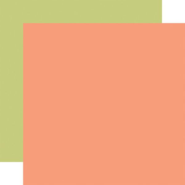 Echo Park Bunnies And Baskets: Orange / Green 12x12 Coordinating Solid Paper (1 Sheet)