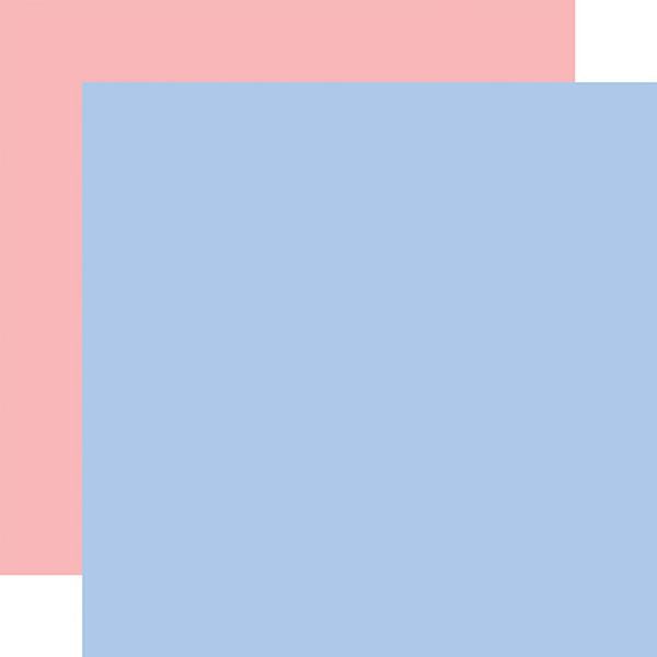 Echo Park Bunnies And Baskets: Blue / Lt. Pink 12x12 Coordinating Solid Paper (1 Sheet)