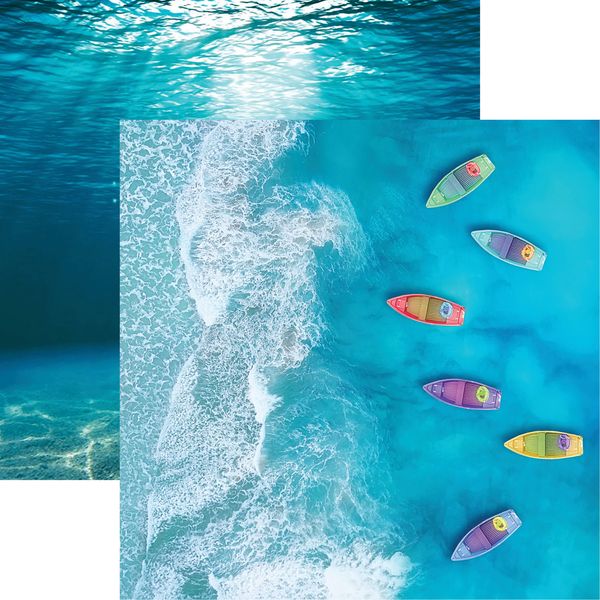 Reminisce Beach Vibes: Boat Rainbow DS Paper (1 Sheet)