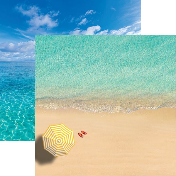 Reminisce Beach Vibes: Yellow Umbrella DS Paper (1 Sheet)