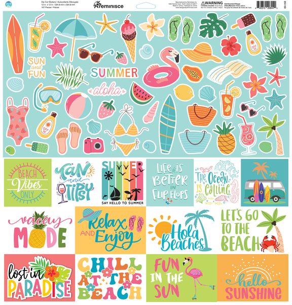 Reminisce Beach Vibes 12x12 Sticker