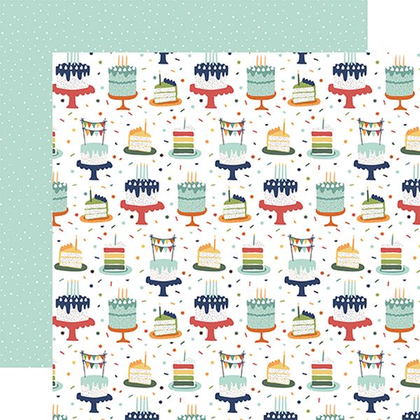 Echo Park A Birthday Wish Boy: Birthday Boy Cake DS Paper (1 Sheet)