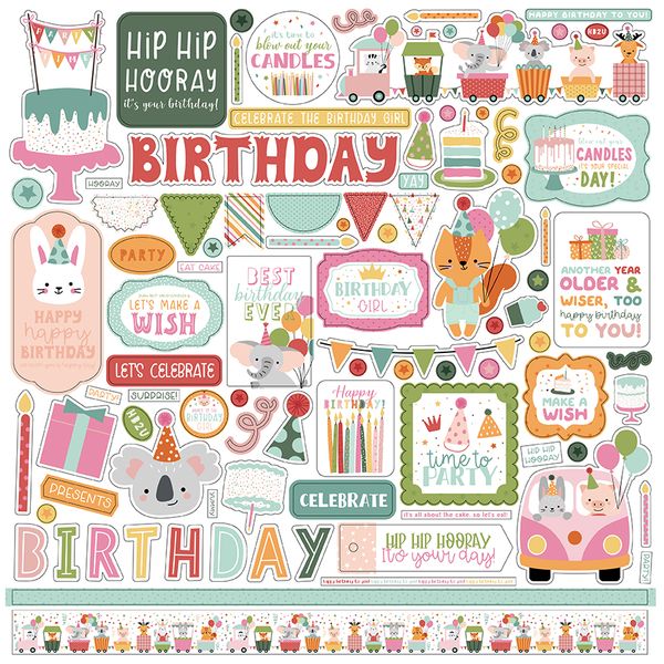 Echo Park A Birthday Wish Girl Element Stickers