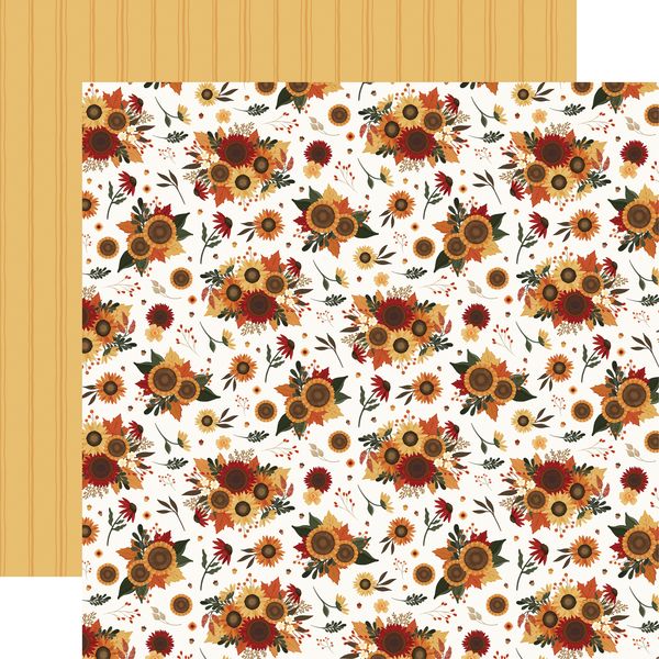 Carta Bella Americana: Fall Flower Bunches 12x12 DS Patterned Paper