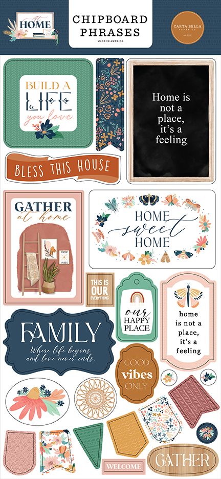 Carta Bella At Home Chipboard Phrases