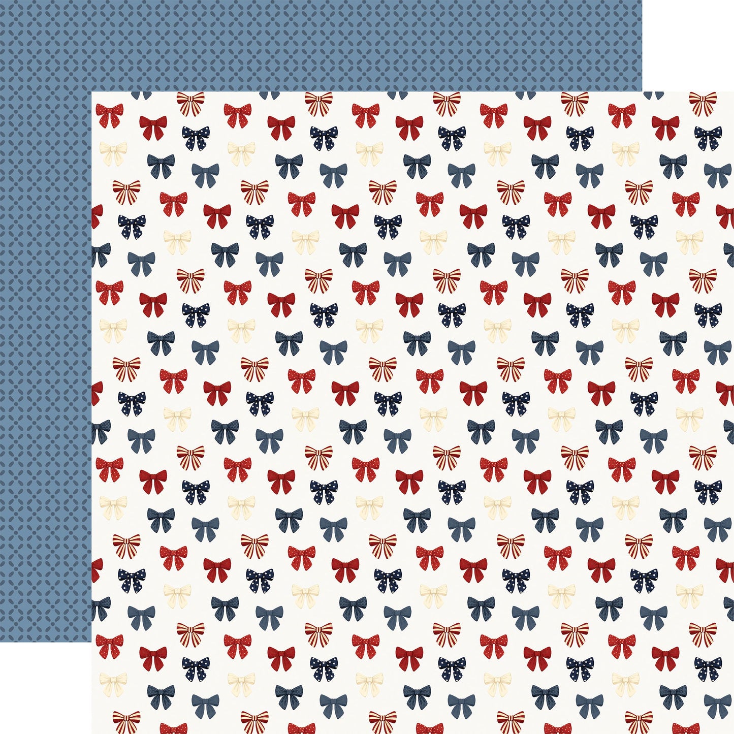 Carta Bella Americana Summer: Red White And Blue Bows 12x12 Patterned Paper