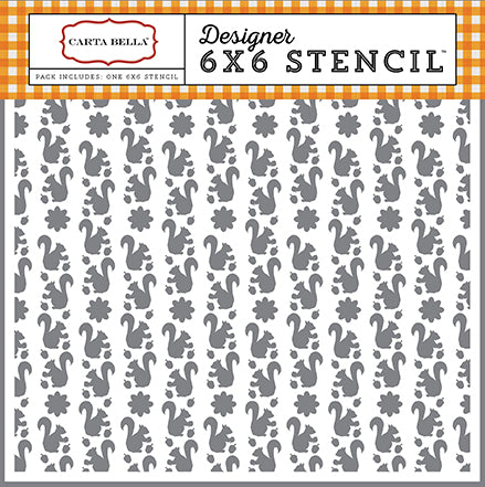 DISC - Squirrel & Acorn 6x6 Stencil Se