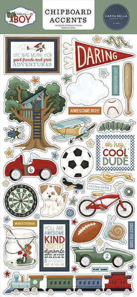 Carta Bella That's My Boy 6x13 Chipboard Accents