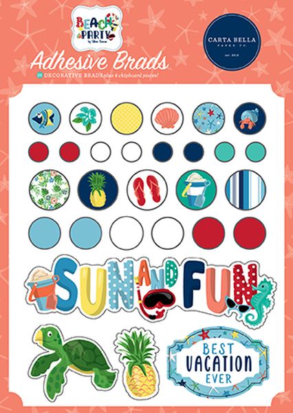 Carta Bella Beach Party Adhesive Brads