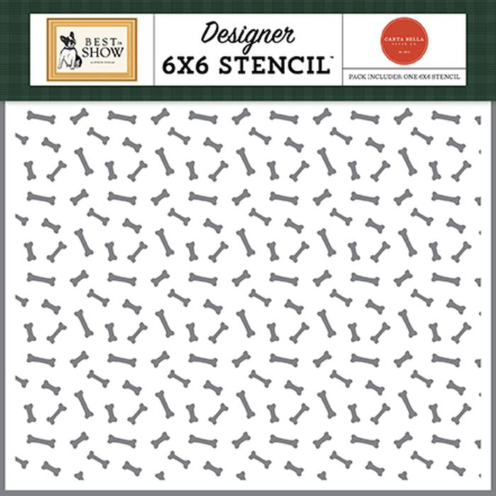 Carta Bella Best In Show Bow Wow Bones Stencil