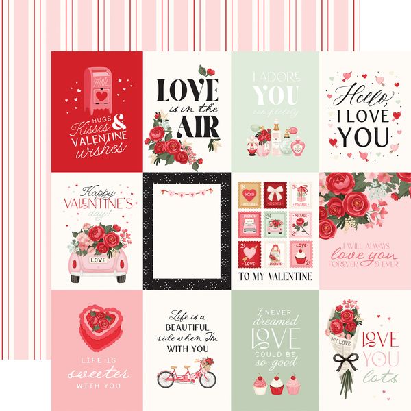 Carta Bella Be Mine 3x4 Journaling Cards 12x12 DS Patterned Paper (1 Sheet) (1 Sheet)
