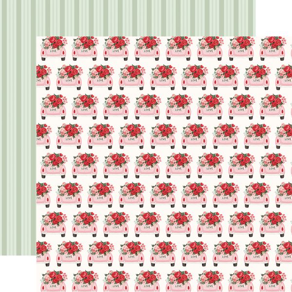 Carta Bella Be Mine Full Of Love Floral 12x12 DS Patterned Paper (1 Sheet) (1 Sheet)