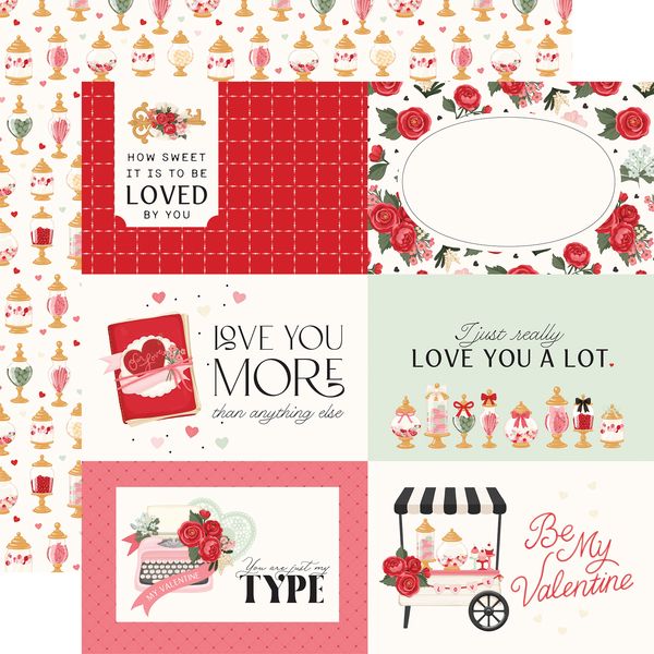 Carta Bella Be Mine 6x4 Journaling Cards 12x12 DS Patterned Paper (1 Sheet) (1 Sheet)