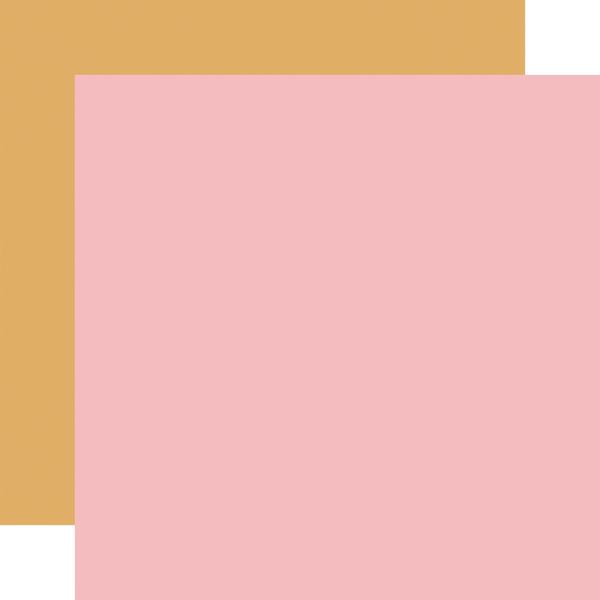 Carta Bella Be Mine: Pink / Gold 12x12 Coordinating Solid Paper (1 Sheet)