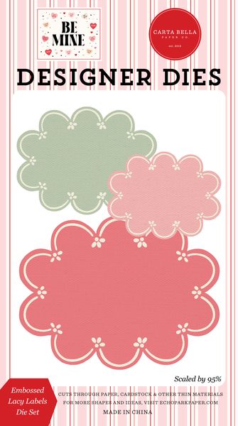 Carta Bella Be Mine Embossed Lacy Labels Medium Die Set