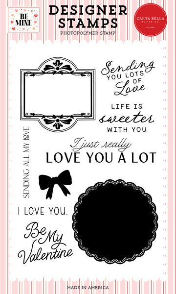 Carta Bella Be Mine Really Love You A Lot Stamp Set