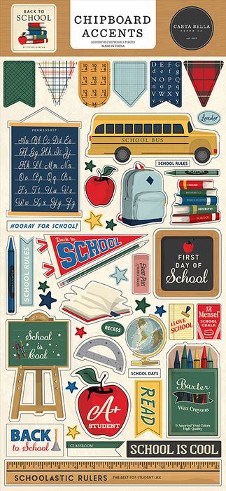 Carta Bella - Back To School 6x13 Chipboard Accents