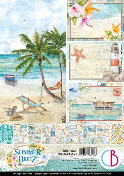 Ciao Bella Summer Breeze A4 Creative Pad, 9 sheets/pkg