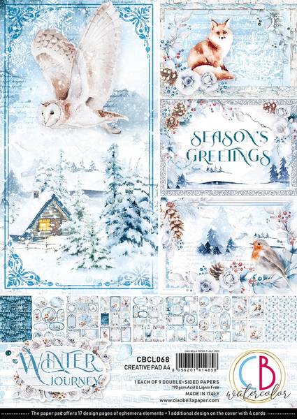 Ciao Bella Ciao Bella Winter Journey A4 Creative Pad, 9 sheets/pkg