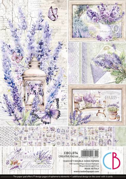 Ciao Bella Morning In Provence A4 Creative Pad, 9 sheets/pkg