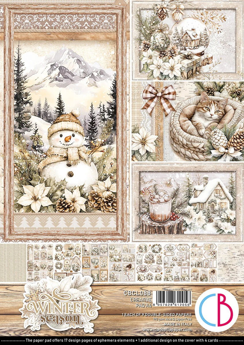 Ciao Bella Winter Season Creative Pad A4 9/Pkg