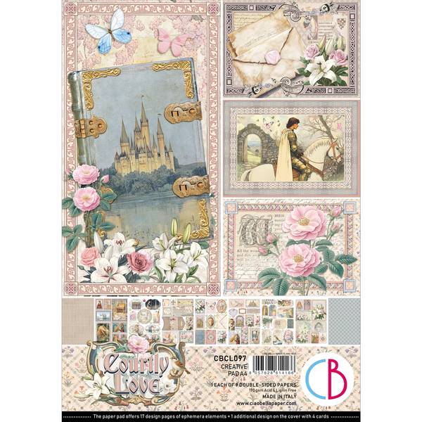 Ciao Bella Courtly Love A4 Creative Pad, 9 sheets/pkg