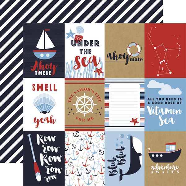 Carta Bella Deep Blue Sea 3x4 Journaling Cards (1 Sheet)