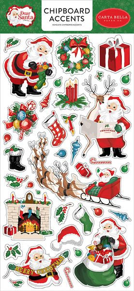 Carta Bella Dear Santa Chipboard Accents